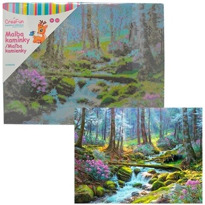 Diamantové malování - Lesní potůček 30 x 40 cm