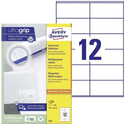Avery Zweckform 3424 univerzální etikety 105x48mm 1200 ks bílé
