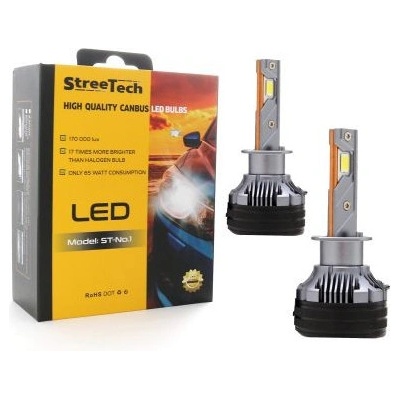 StreeTech Лед крушки - Led система H1 Streetech модел STN1 за фарове - 170 000 Лукса, 65W - Canbus 6000K - 1700% повече