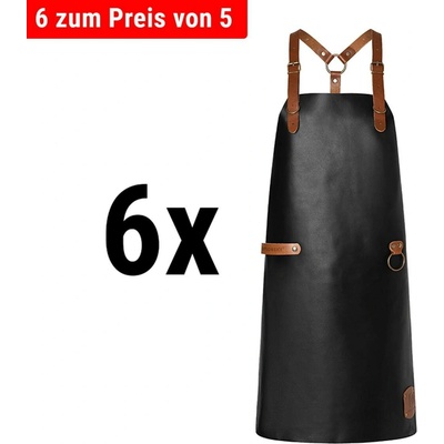 G.Gastro 6 ks Karlowsky Kožená zástěra s laclem X-Style černá D9785520