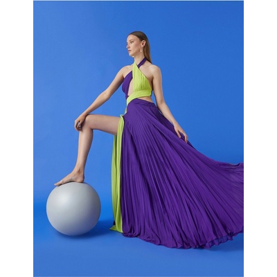 Koton dámske šaty Koton Multicolor fialová