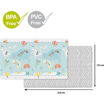 Skip Hop Игрална подложка без PVC и BPA 218x132см Малък пътешественик 0м+