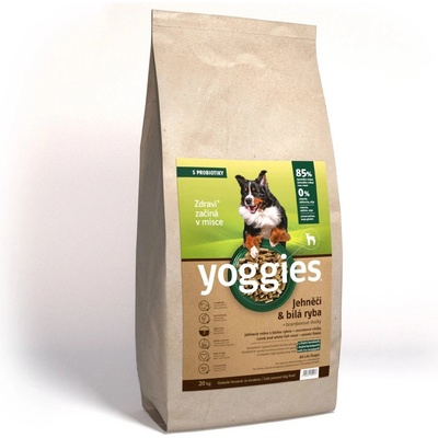 Yoggies granule lisované za studena s probiotiky Jehněčí maso & bílá ryba 20 kg