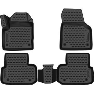 LEMENT Element 3D Rubber Floor Mats suitable for Jeep Grand Cherokee IV WK2 2011-2020 | 100% Custom-Fit All-Weather Floor Mats made of TPE, high edge, waterproof, non-slip, odorless - JEEP