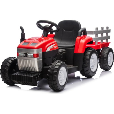 Mamido Farm Dětský elektrický traktor s vlečkou 24V 2x45W červená