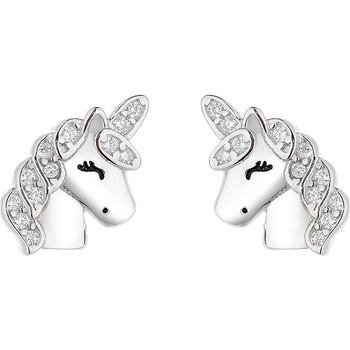DELIS Сребърни обеци, jw811, модел еднорог, с родиево покритие (jw811)