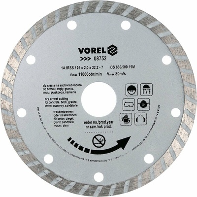 Vorel kotouč diamantový 125 x 22,2 x 2,0 mm turbo TO-08752