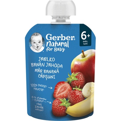 Gerber Natural kapsička jablko banán a jahoda 90 g