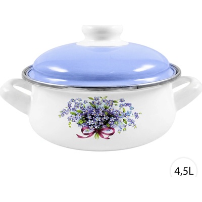 Perfect Home Smaltovaný kastról s pokrievkou NEZÁBUDKA 4,5L, 61919