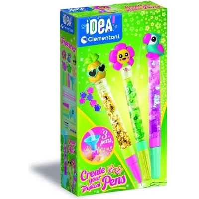 Clementoni Clementoni: Idea! Комплект за изработване на химикалки, малък - Тропикал (18830)