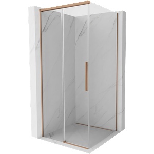 Mexen Rox плъзгаща се душ кабина 120 x 120 cm, прозрачна, четкана мед - 8C2-120-120-65-00 (8C2-120-120-65-00)
