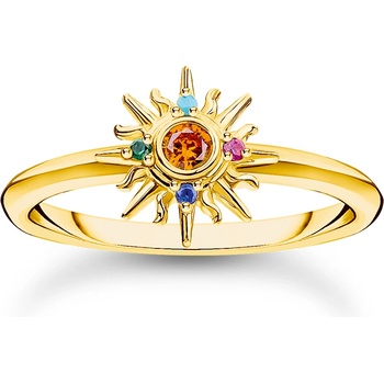 Thomas Sabo TR2458-488-7-56 VGold-plated ring w. sun and colourful stones , Жени