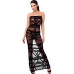 Noir Handmade F358 Bondesque Opera Off-Shoulder Long Dress Black XL