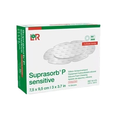 Suprasorb P Sensitive, Multisite, Border—7,5 x 9,5 cm 10 ks