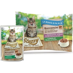 Stuzzy Cat Chunks MULTIPACK свинско, телешко и заешко парченца 4 x 85 г