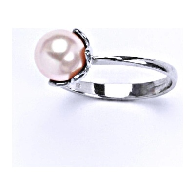 Čištín Zlatý prsten Swarovski rosaline perla bílé i žluté zlato T 1351