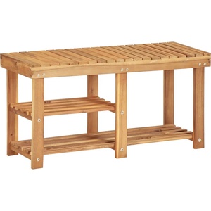 vidaXL Стелаж за обувки, 90x32x46 см, акациево дърво масив (45932)