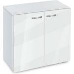 Bogdan Furniture G Етажерка BM-Ava-2 с вратички, бял гланц с бяло гладко