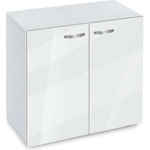 Bogdan Furniture G Етажерка BM-Ava-2 с вратички, бял гланц с бяло гладко