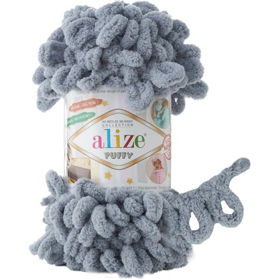 Alize Puffy 100g Farba: stredne sivá 428