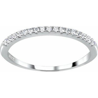 Nefertitis 3725 Stříbrný prsten se zirkony HALF ETERNITY NF57772