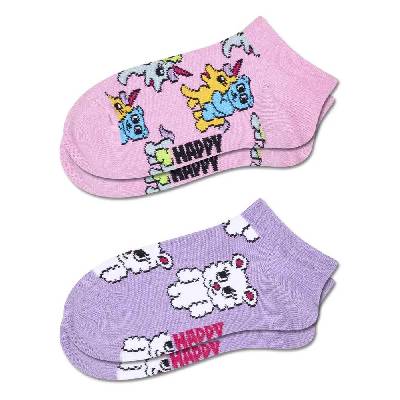 Чорапи Happy socks Unicorn short socks 2 pairs - Purple / Pink (Pink)