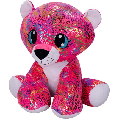 Mikro trading Plush Friends Star Sparkle LEOPARD Rainbow barevný sedící 70 cm