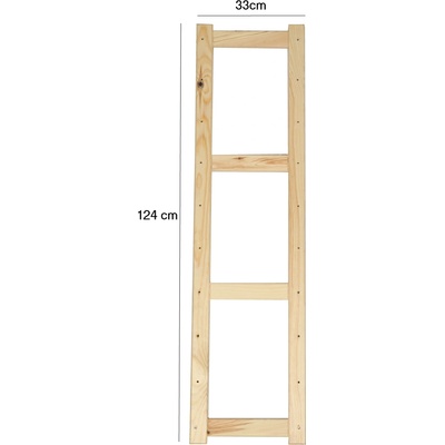 Tvujregal Noha LSN 124 cm na dřevěný regál borovice
