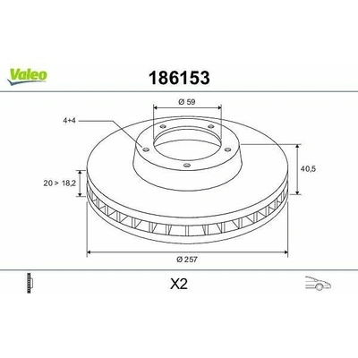 Brzdový kotúč (cena za 1ks) VALEO 186153