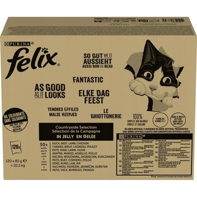 Felix Kačica hovädzie jahňacie kuracie mäso mäso v želé 120 x 85 g