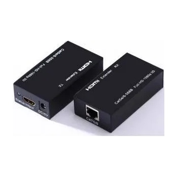 Privileg HDMI Extender, усилва HDMI сигнал до 60 метра по UTP кабел CAT-5e/6, използва стандарт IEEE-568B, DK168
