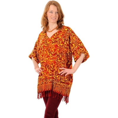 BOB halenka batikovaná Neobaju Vítr červeno-žlutá