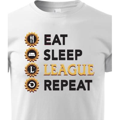 Dětské tričko Eat sleep league repeat BíláCanvas Dětské tričko Bezvatriko.cz 1