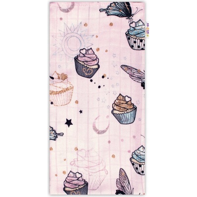 Baby Nellys Bambusová plena Lux Muffin 75 x 75 cm růžová