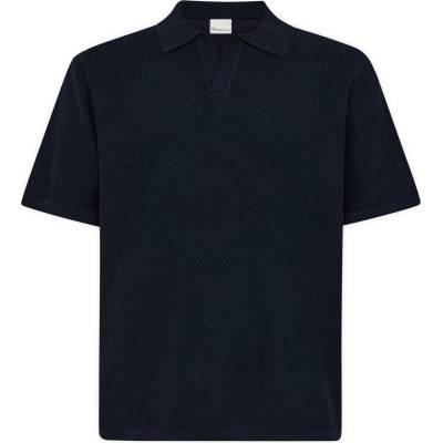 KnowledgeCotton Apparel Мъжка поло тениска KnowledgeCotton Apparel Organic Cotton Knitted Polo shirt - Night Sky (216-8555-0213)