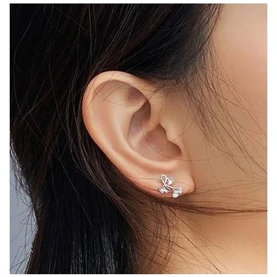 Prošperk stříbrné puzetové náušnice Ginkgo S0878