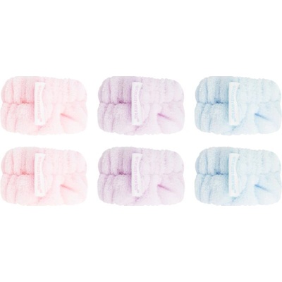 Brushworks Pastel Microfibre Wrist Wash Bands náramky proti stékající vodě při mytí obličeje 6 ks