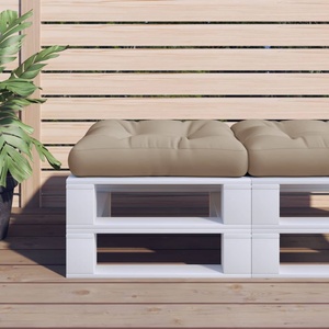 vidaXL Палетна възглавница, таупе, 60x60x12 см, текстил (360455)
