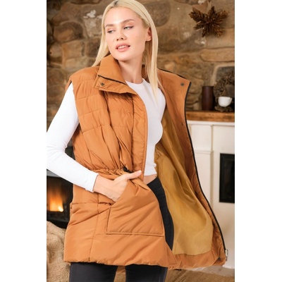 Z6747 Dewberry Women's Vest-plain Tan