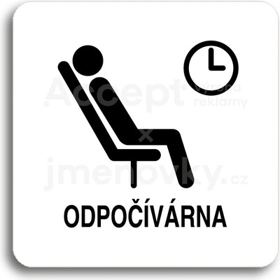 ACCEPT Piktogram odpočívárna III - bílá tabulka - černý tisk bez rámečku