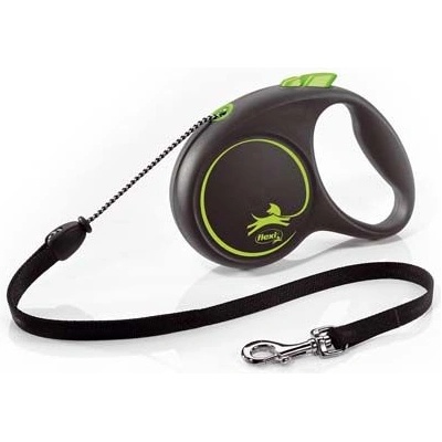 flexi Black Design повод за куче M до 20кг, 5м въже - зелено
