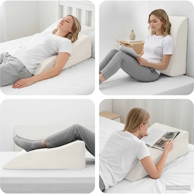 vidaXL Възглавничка за крака Бяло 68 x 40 x 21, 5 см PU пяна (42020186)