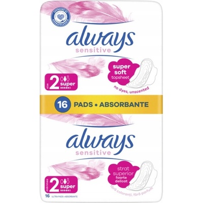 Always Platinum Super Menštruačné Vložky s Krídelkami 16 ks