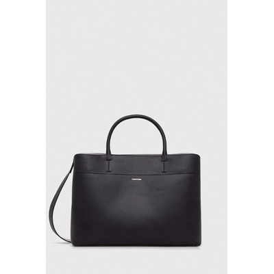 Calvin Klein kabelka Business Large Tote Saffiano K60K611674 Ck Black/Sand Pebble BEH
