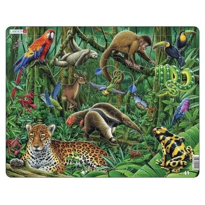 Larsen - Пъзел: Животни - "Джунгла" - 70 части, голям