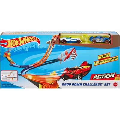 Mattel Hot Wheels Dráha pro autíčka Dvojitý sjezd + 2 autíčka