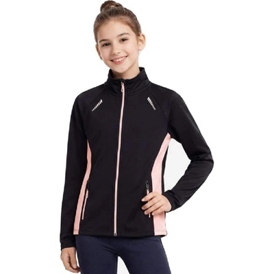 Funkční dívčí mikina na zip sporty černá