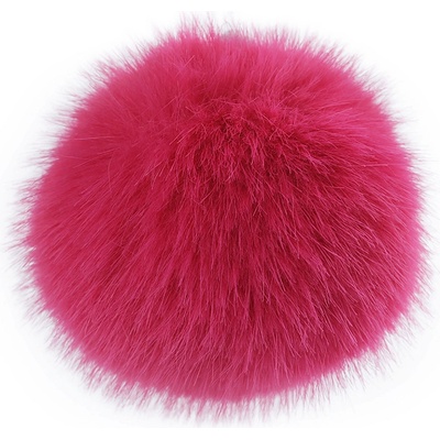 Kožešinová bambule s poutkem Ø6 cm - pink