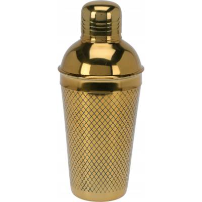 KOKTEJLOVÝ SHAKER Z NEREZOVÉ OCELI 650 ML S GRAVÍROVÁNÍM ZLATÝ