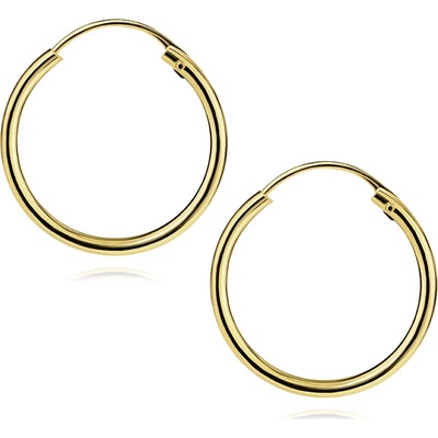 Šperky Eshop Zlaté náušnice 14K ve tvaru jednoduchých hladkých kruhů, 17 mm S5GG262.71